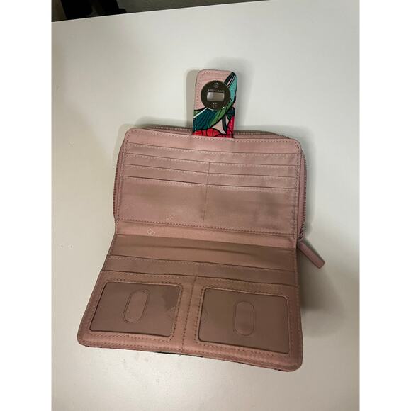 Vera Bradley pink floral quilted shoulder bag with matching wallet casual travel - Picture 7 of 9